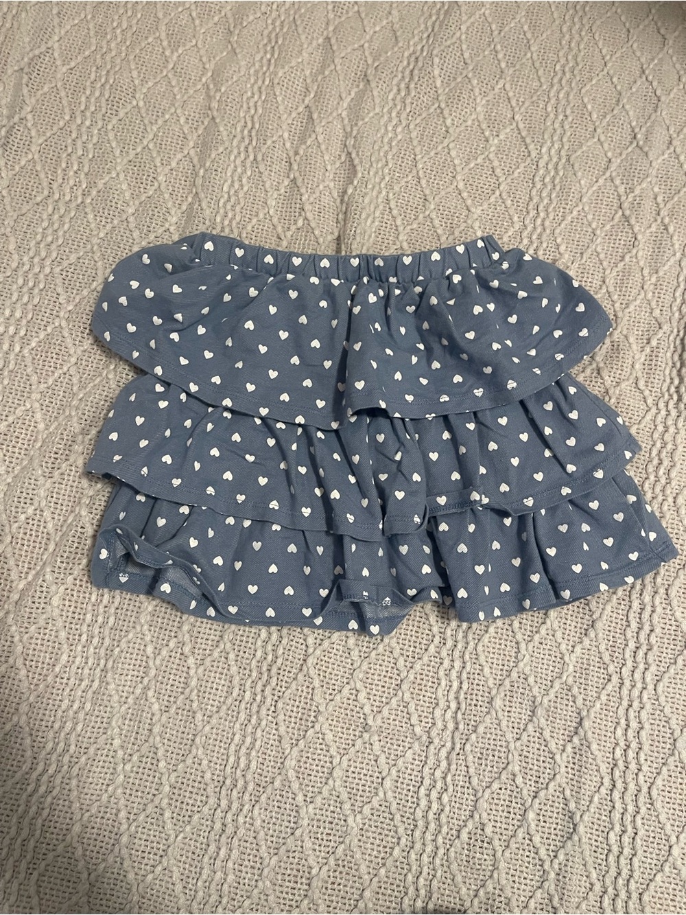 1989 Place Blue Heart Tiered Ruffle Skort